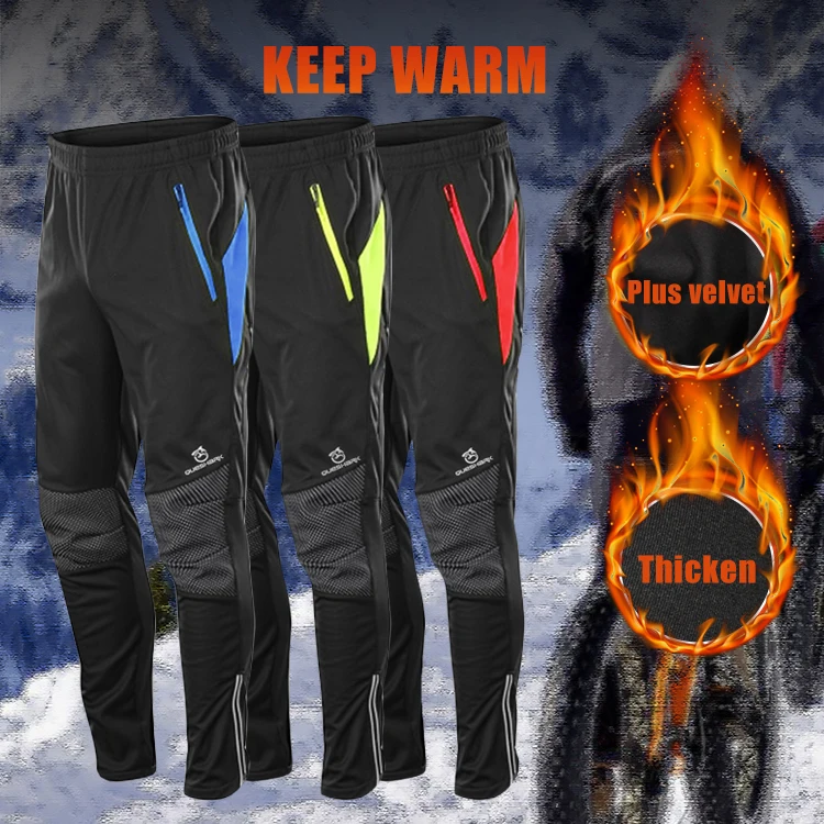 Queshark зимние теплые флисовые ветрозащитные водонепроницаемые велосипедные штаны для мужчин и женщин тепловые спортивные штаны для верховой езды MTB велосипед велосипедные штаны