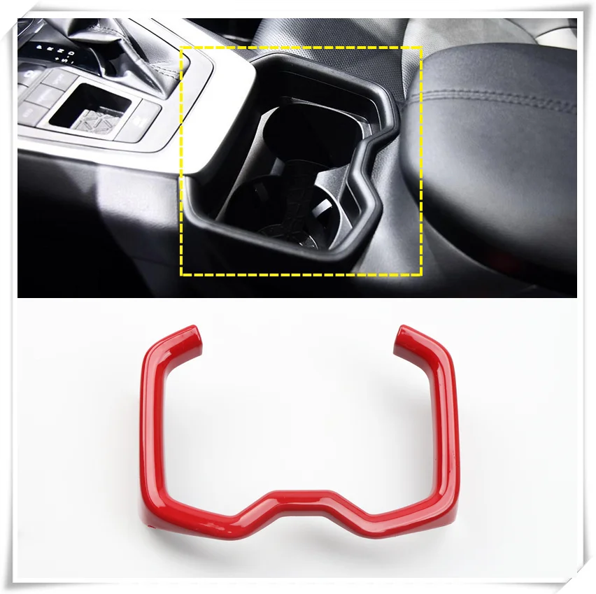 

For Toyota RAV4 2019 2020 ABS Interior Front Water Cup Holder Decoration Cover Trim Car Styling Accessories