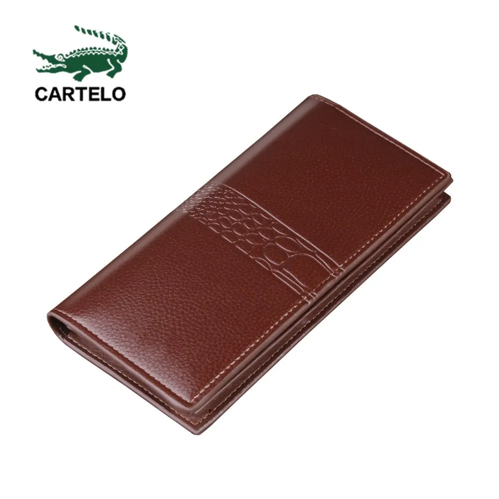 

CARTELO New Men's long wallet crocodile pattern multi-card buckle wallet wallet zipper phone bag thickening wallet