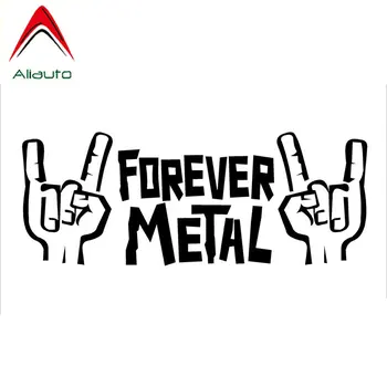 

Aliauto Car Sticker Rocker Hands Forever Metal Sign of The Horns Design Motorcycle Vinyl Accessories Black/Sliver,20cm*7cm