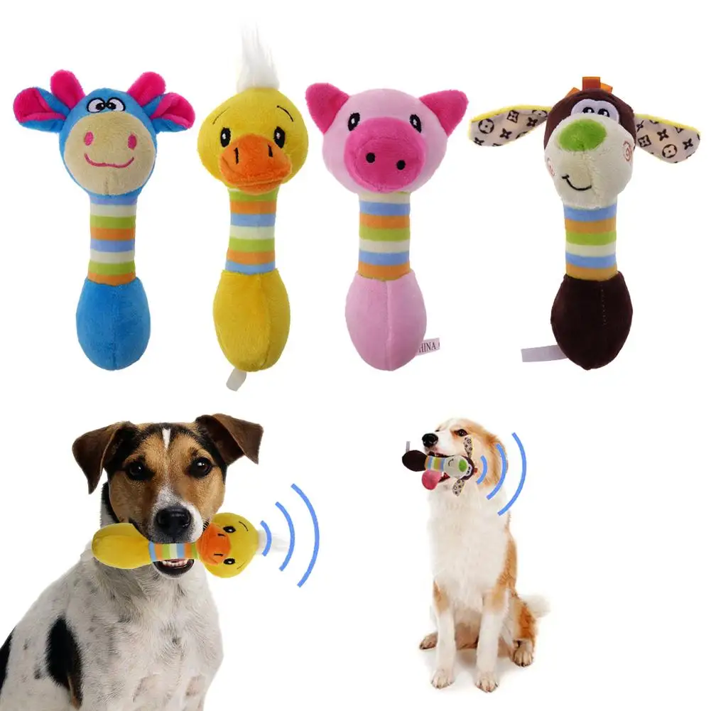 Funny Animal Shape Pet Puppy Dog Toys Plush Sound Squeaker Chewing Toys