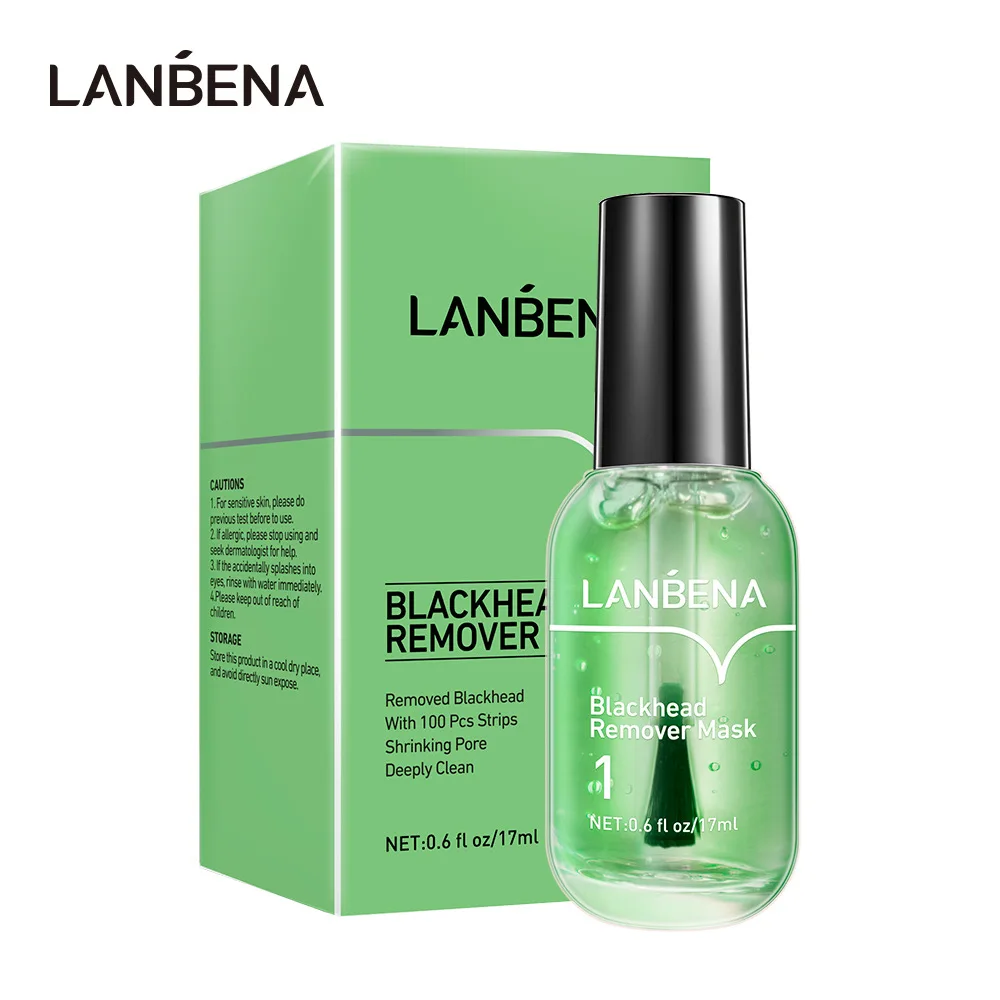 LANBENA Blackhead Nose Patch Liquid and 100Pc Paper Mask Shrink Pores for Face Deep Cleansing Skin Care 17ml |