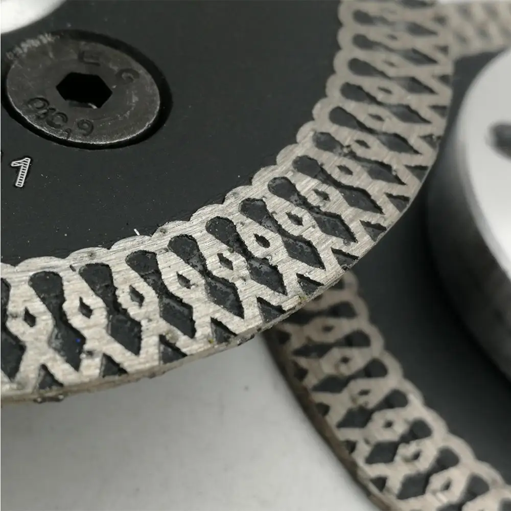 DIATOOL 2 pcs 75mm Hot pressed mini mesh turbo rim diamond engraving saw blades with removable 5/8-11  flange