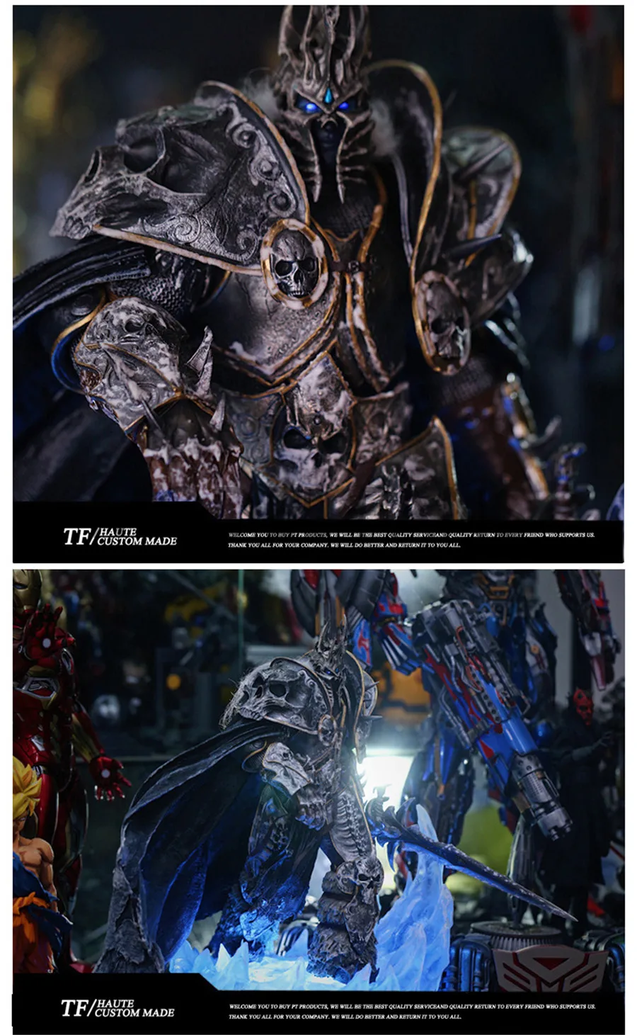 Модельные вентиляторы WOW Lich King Arthas 1/6 GK 3,0 статуя из смолы содержит светодиодное освещение для коллекции