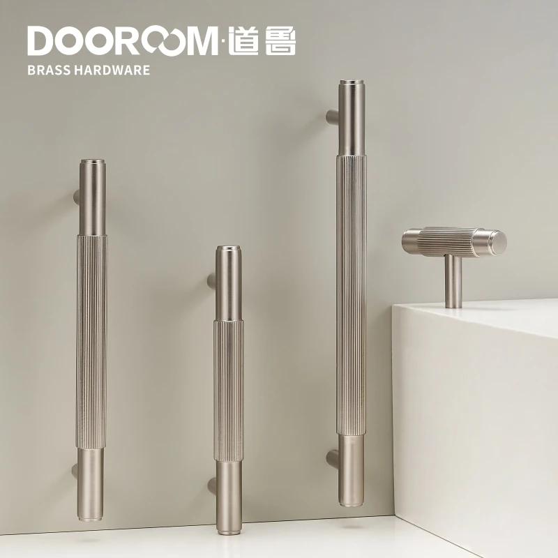 Латунные мебельные ручки Dooroom из матового никеля и серебра для шкафа комода ящика