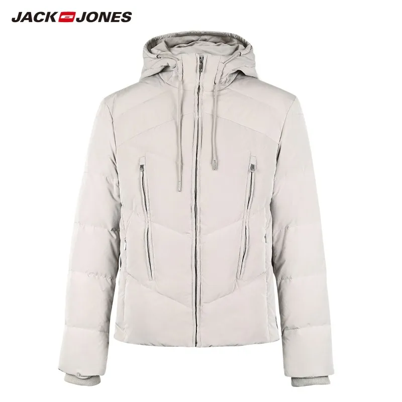 JackJones мужской пуховик с капюшоном, короткое пальто, мужская одежда 218412525 - Цвет: TONED GRAY