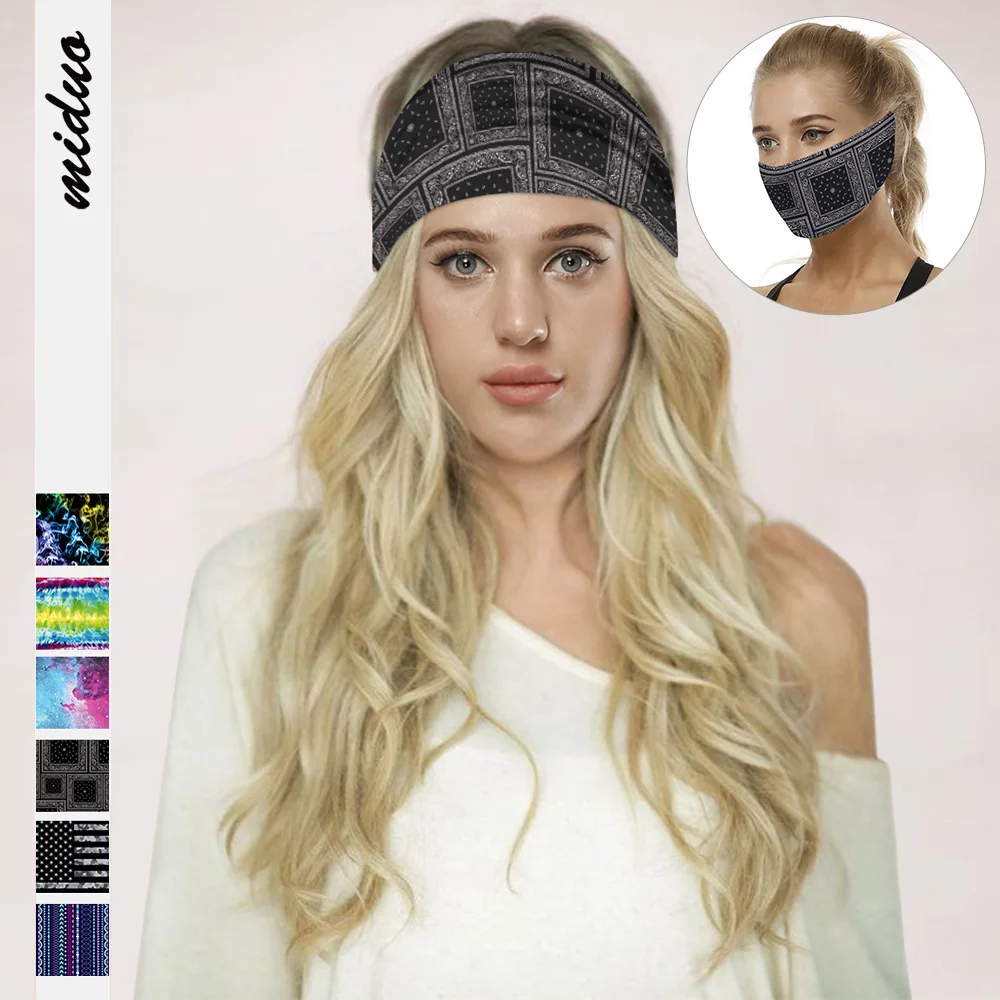 

Flag Digital Printing Women's Fashion Hair Band Fashion Sports Yoga Fitness Sweat-Absorbent Headscarf Headband
