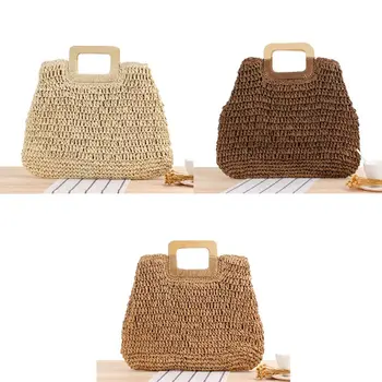 

Lady handbag Women Girls Hollow Straw Bags Summer Beach Handbags Weave Tote Purse