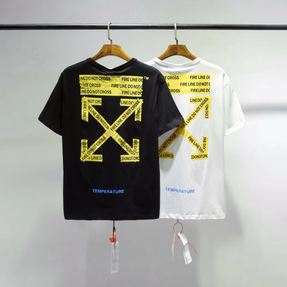 OFF-WHITE cordon с короткими рукавами Повседневная трендовая Мужская Пара моделей хлопковая футболка