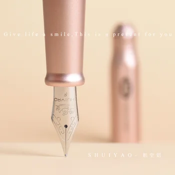 

Calligraphy Pen Fountain Korean Stationery Aviation Luxury Aluminum Metal Smile Pen for Writing