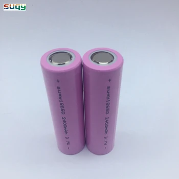 

suqy 10pcs/lot 100% New Original Barreries 18650 2400mAh 3.7v Rechargeable li-ion-18650-Battery Protected Accumulator wholesale