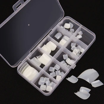 

1 Box Foot Fake Nails Artificial Acrylic Natural Clear Press on Toe Tips Full Cover Long False Nails Art Manicure Faux Ongles