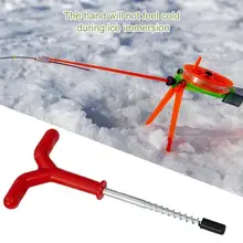 

75% Discounts Hot! Ice Fishing Bracket Y-Shaped Spiral Head Iron Auger Screw Rod Stand Rests Pole Rack for Outdoor