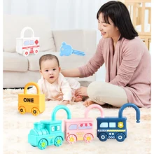 

Montessori Learning to Unlock Keys Number Matching and Counting Car Toy Game Interactive Kids Toy Gift