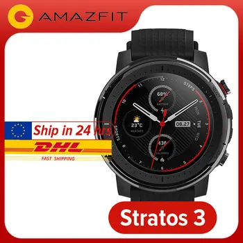 

【Free Shipping】Amazfit Stratos 3 Smart Watch Men GPS 1.34 Inch Screen 19 Sport Modes 5ATM Swimming Onboard Music Play Smartwatch