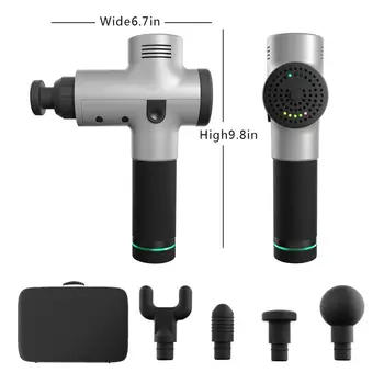 

Muscle Massage Gun Sport Therapy Massager Body Relaxation Pain Relief Slimming Shaping Massager 4 Heads With Bag