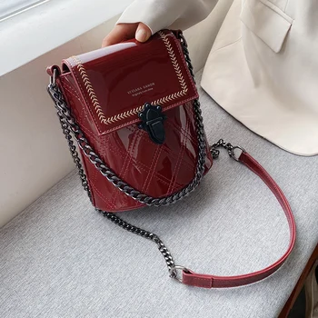 

Channel New Fashion Patent Leather Bucket Bags for Women 2020 Chain Designer Handbags Shoulder Crossbody Bag High Quality Purse