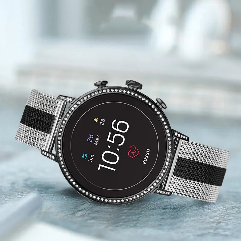 Сетчатый ремешок из нержавеющей стали 18 мм для Fossil women's Gen 4 Venture HR/Gen 3 Q Venture/женские спортивные часы ремешок на запястье