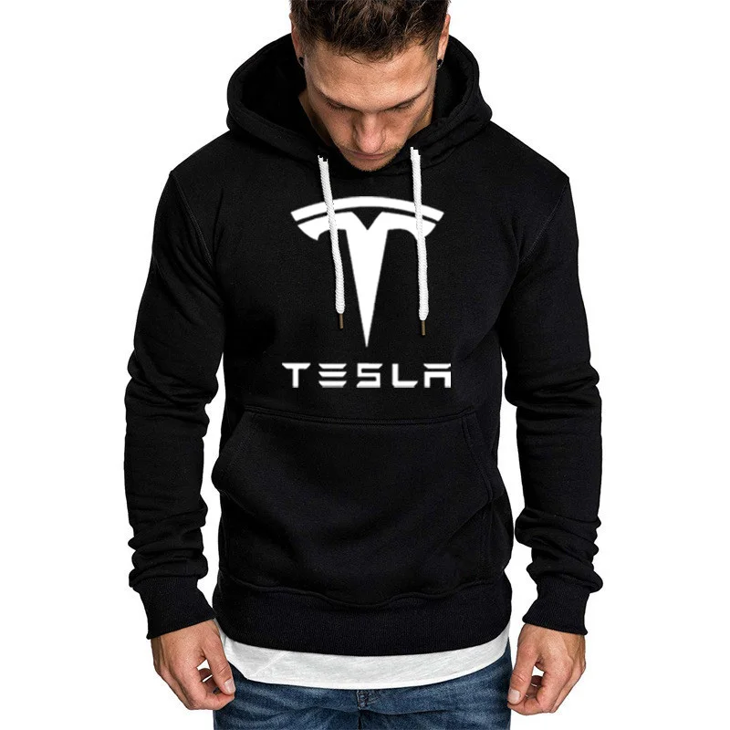 Толстовки с капюшоном и Для мужчин Tesla автомобильный брелок с логотипом, свитшот с принтом Демисезонный Новая мода Для мужчин Толстовка с капюшоном в стиле хип-хоп Харадзюку Повседневное толстовка из флиса тренировочный костюм - Цвет: 803