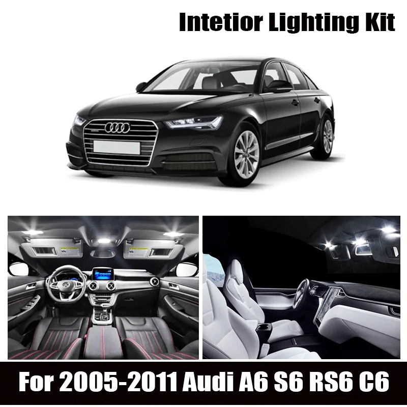 Для 2005-2009 2010 2011 Audi A6 S6 RS6 C6 седан 11x100% без ошибок светодиодный внутренний