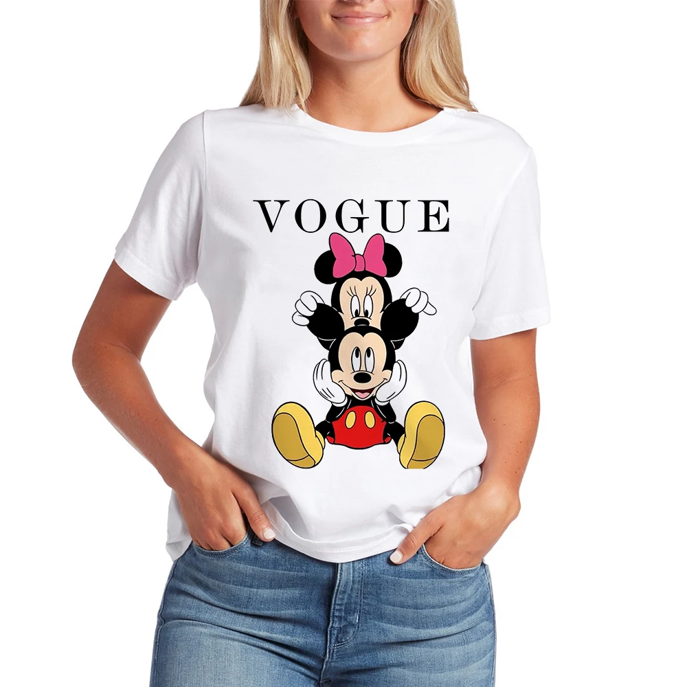 Women Kawaii Fashion Ropa Mujer Hipster Casual Harajuku T-shirt Cheap Mickey Print T Shirts Vogue Tshirt Graphic Minnie Tshirt