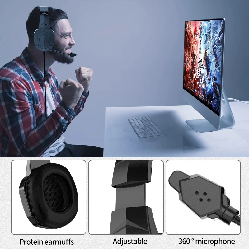 Gaming Headset Wired Headphones With Noise Cancelling Microphone Shocking Sound Stereo Earphone For PC PS4 XBOX Gamer Headsets