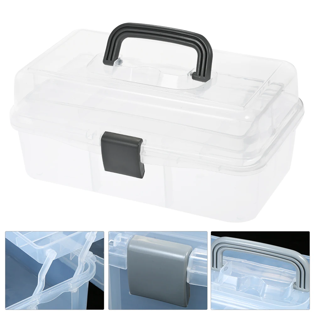 Горячая 3-слойная складная пластиковая коробка для хранения несколько отсеков