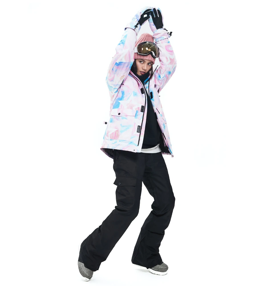 Векторный очень большой размер Толстый Лыжный комплект одежды сноуборд Зимний спорт теплый водонепроницаемый ветрозащитный