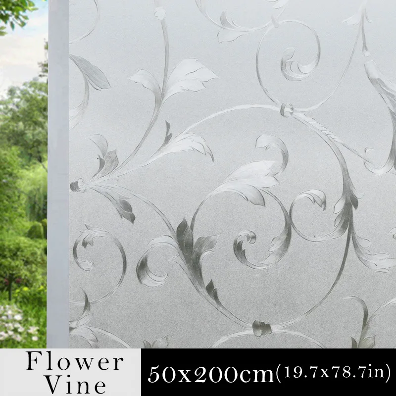 Flower Vine 50x200cm DICOR 40/50/60*200 см тиснением Декоративная пленка Водонепроницаемый матовый оконная пленка для окна конфиденциальности статического цепляться Стекло наклейки - Цвет: Flower Vine 50x200cm