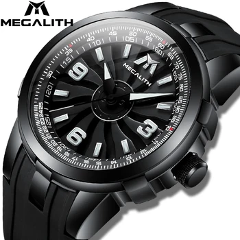 

Men Watches MEGALITH 2020 Top Fashion Brand Sport Waterproof Mens Clocks Casual Silicone Band Quartz Watch Man Relogio Masculino