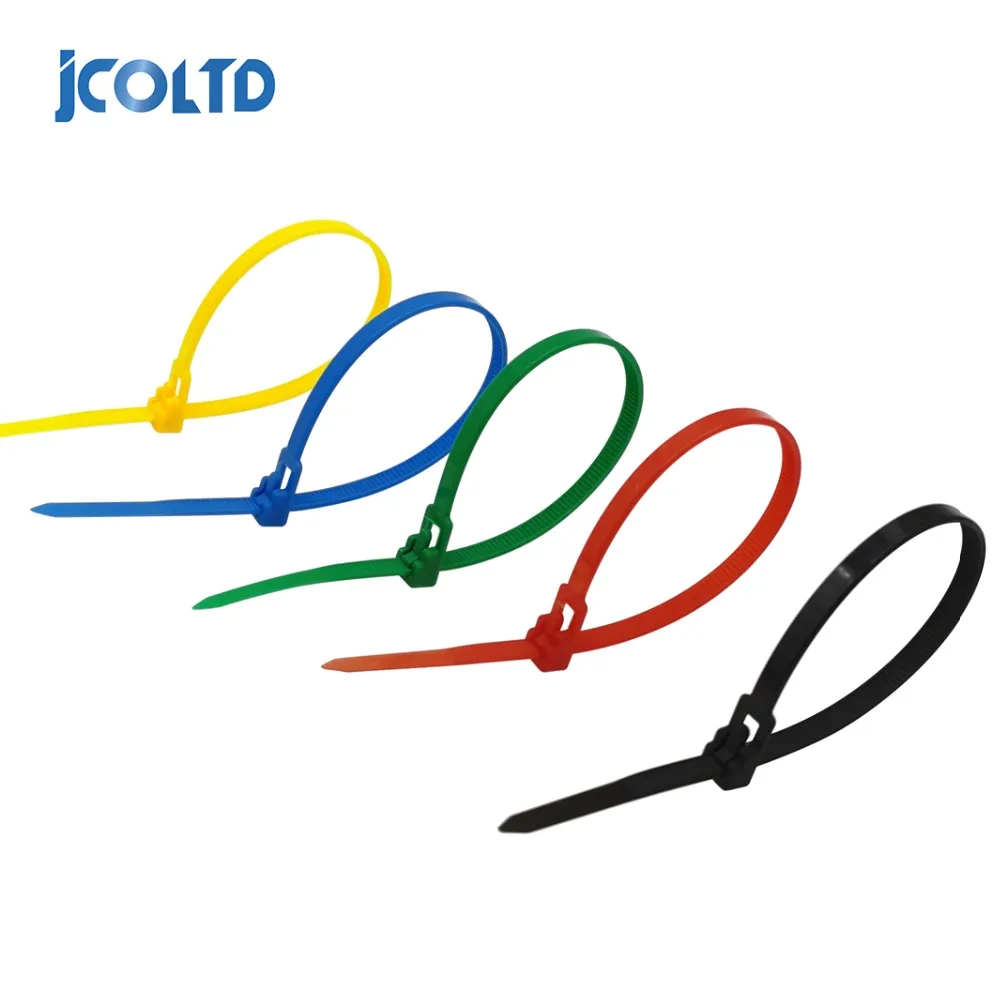 5*200mm Releasable Cable Tie Colored Plastics Reusable Loop Wrap Nylon Zip Ties Bundle Ties