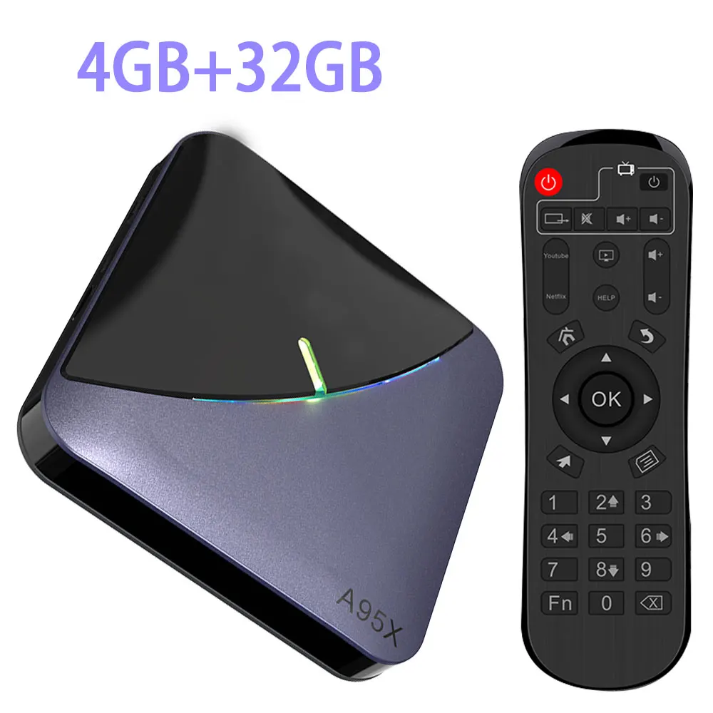 A95X F3 Android 9,0 Transpeed 8K Amlogic S905X3 tv BOX4K Youtube Netflix wifi 4 ГБ 16 ГБ 32 ГБ 64 Гб RGB светильник IP tv Box - Цвет: 32G tv box