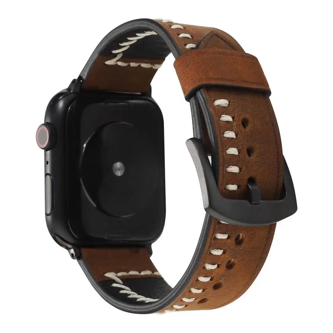 Ремешок из натуральной кожи для Apple watch series 4, 5, 40 мм, 44 мм, ремешок из семи строк, кожаный ремешок для Iwatch 3, 2, 1, 38 мм, 40 мм