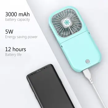 

Portable Mini Foldable USB Rechargeable Neck Hanging Air Cooling Fan Power Bank Portable Hanging Neck Fan Mini Pocket Air Fan