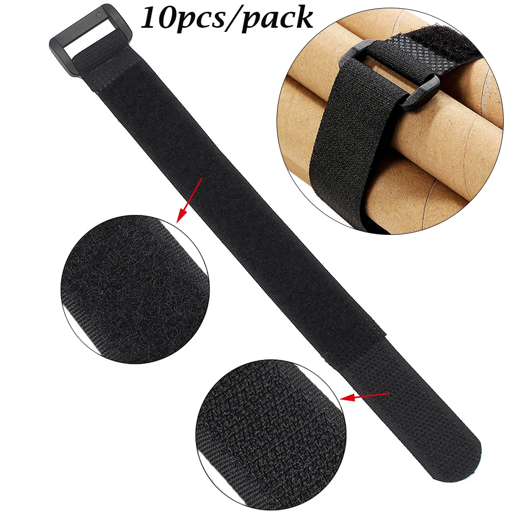 2 x 45cm Stretch Hook & Loop Utility Tie Strap Tying Strapping Bicycle Clips 