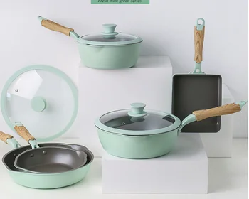 

Pot Set Home Kitchen Wok Frying Pan Combination Non Stick Pan Special For Induction Cooker Kitchen Pot Cookware Set