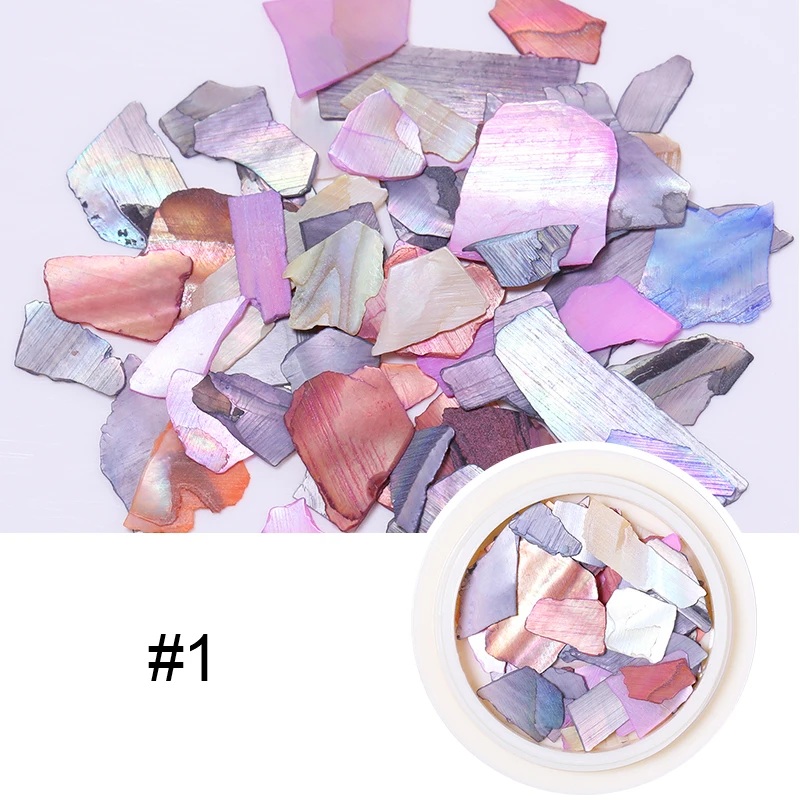 01 3D неправильные Seashell украшения для ногтей блестки аксессуары для ногтей тонкие гвозди хлопья голографические блестящие украшения для ногтей - Цвет: 01