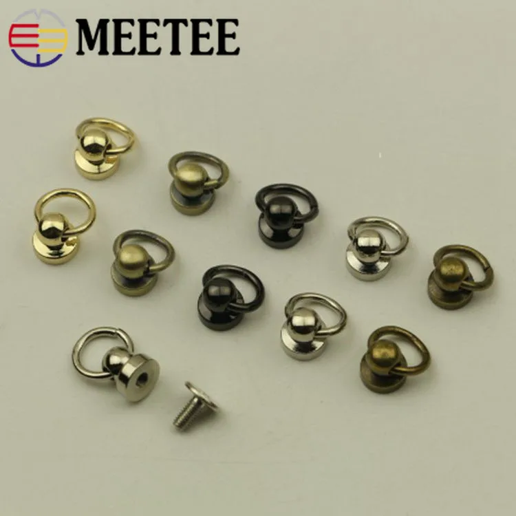 10/30pcs 12x12mm Square Rivet Screw For Bags Hardware Handbag Decorative Studs Nail Rivet Metal Buckles Snap Hook Leather Craft