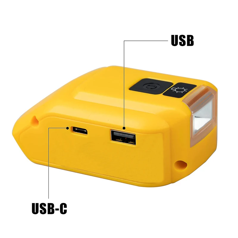 #DCB090-A901 1x USB Power Source Adapter For DeWalt 20V XR Battery w/140lm LED 