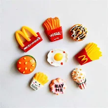 Home Decoration Magnetic Refrigerator Paste Sticky Notes French Fries Burger Donut Biscuit Omelette Model Fridge Magnet Collecti