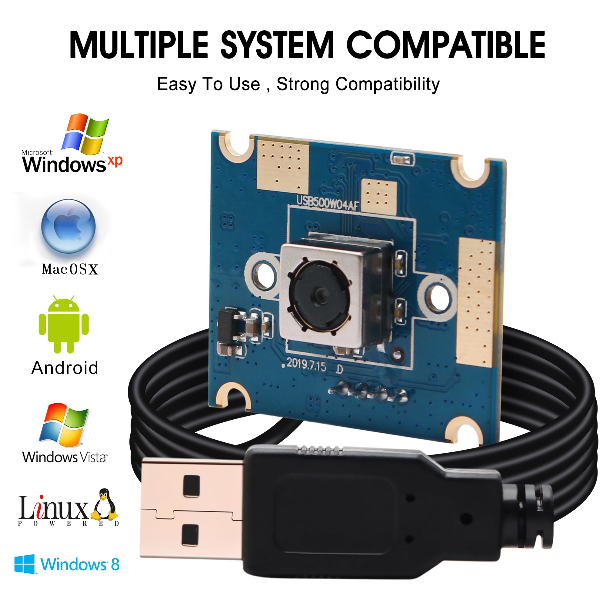 Модуль микро камеры 5 Мп 2592X1944 MJPEG и YUY2 Mini 30x30 мм с автофокусом OV5640 oem usb 60 градусным HD