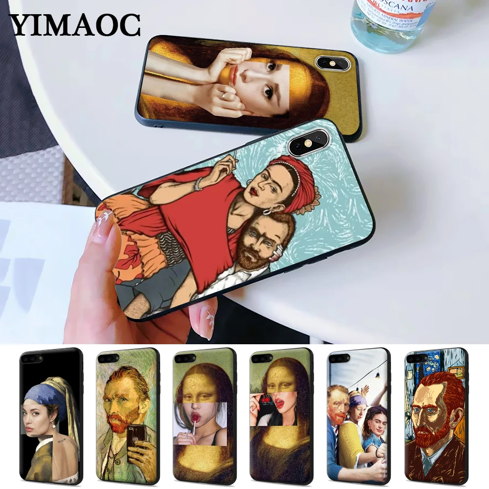 

Mona Lisa funny Spoof Art Silicone Case for iPhone 5 5S 6 6S Plus 7 8 X XS Max XR