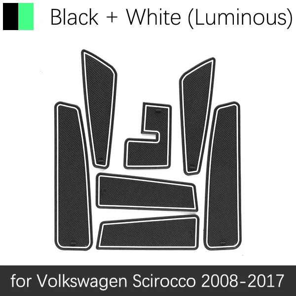 Противоскользящие резиновые чашки подушки двери паз коврик для VW Scirocco R GTS Volkswagen 2008~ 2010 2012 Аксессуары коврик для телефона - Название цвета: White Luminous