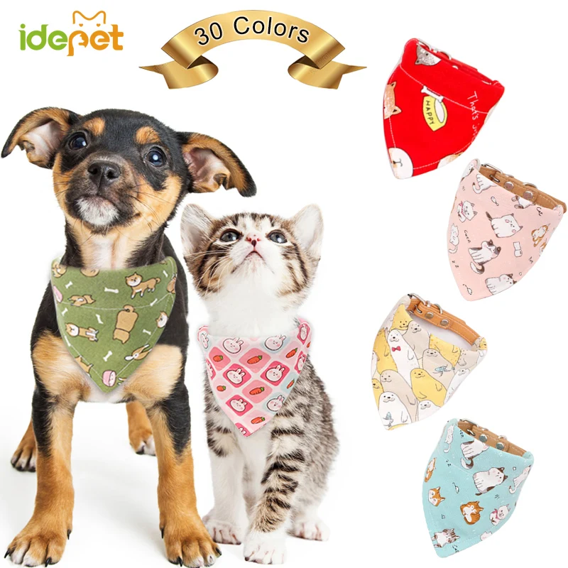 

Cute Adjustable Cat Bibs For Small Dogs Collars Tie Necktie Dog Scarf Puppy Bandanas For Dog Triangular Bow Ties Pet Grooming