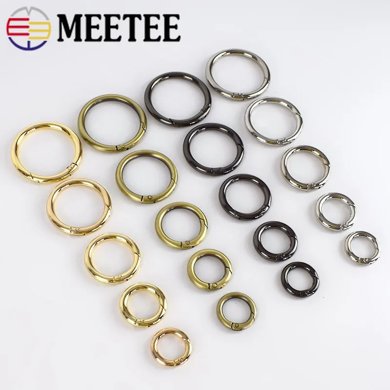 10 шт. 10-60 мм Meetee металлический пружинный O Dee кольцо открывающийся брелок