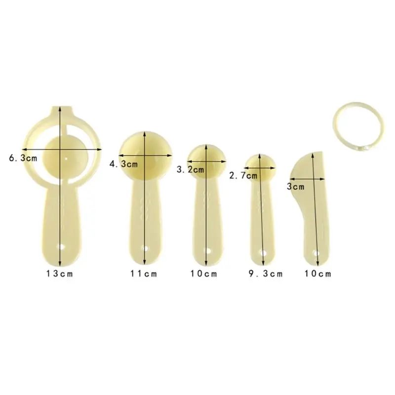 5Pcs/set Measuring Spoon Beige Plastic Teaspoon Tablespoon Utensil Kitchen Tool egg separator Drop Ship Support