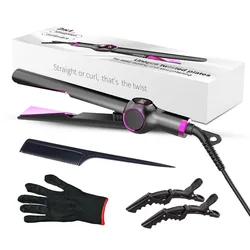 Hair Straighteners and Curling Iron 2 In 1 Professional Ceramic Tourmaline Ionic Flat Iron with Adjustable Temp