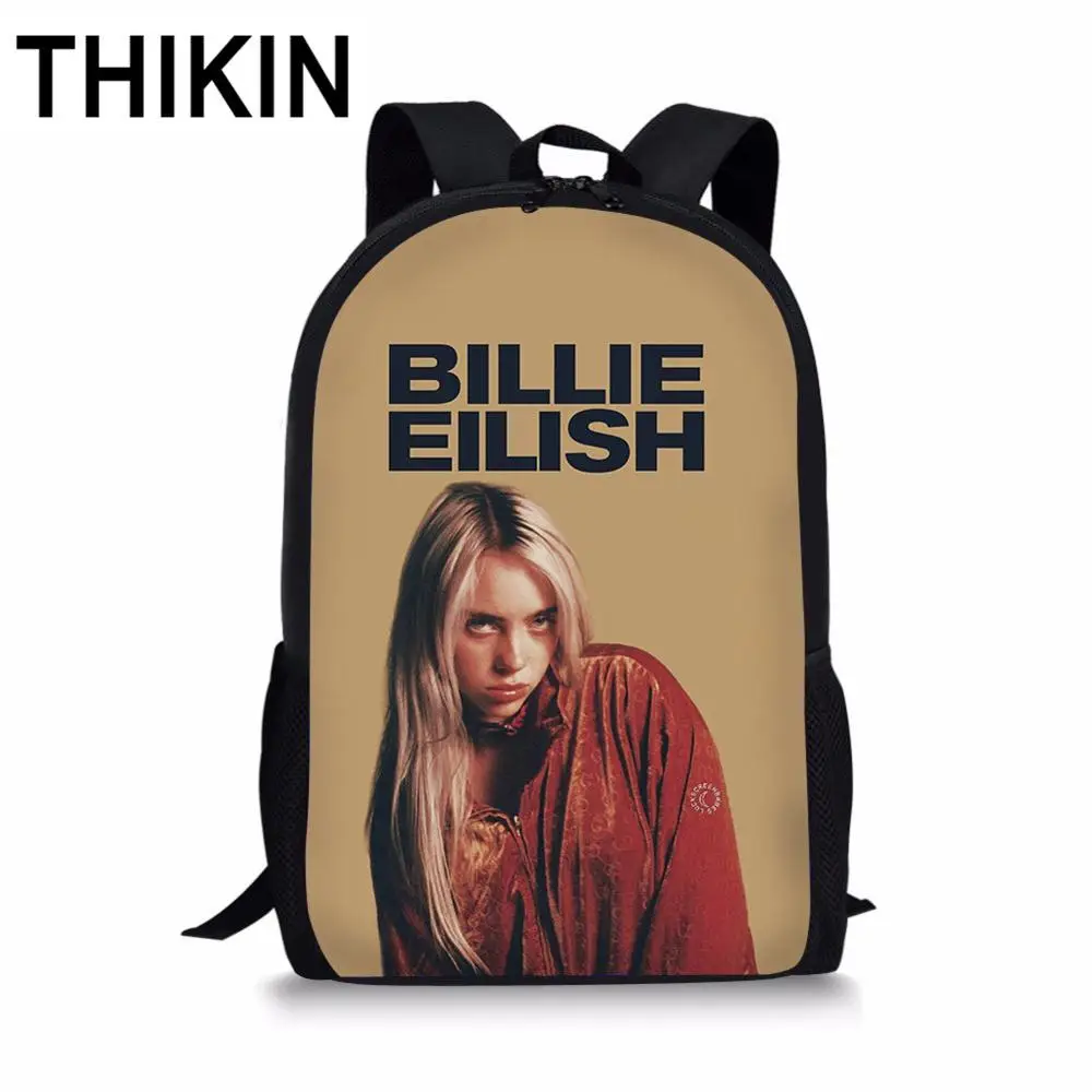 as picture THIKIN Billie Eilish принт школьные сумки в Человек-паук для маленьких девочек рюкзак teenagergirls Популярные 3 шт./компл. Детская сумка на каждый день - Цвет: as picture