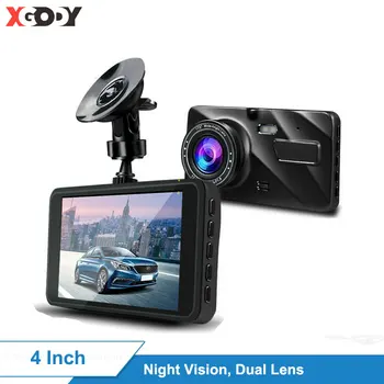 

XGODY Dual Lens Dash Cam 4.0 Inch Car Camera Rearview Mirror Recorder Video Registrator Dashcam Car DVR Night Vision G-Sensor