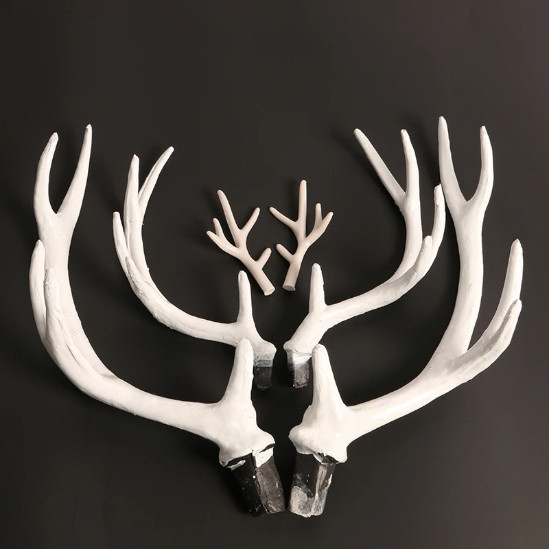 Simulation Plastic Deer Antlers Decor Cosplay Black Deer Antlers Artificial Horn Headband DIY Accessory Halloween Props